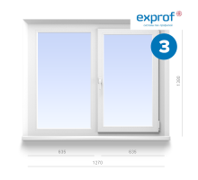 Пластиковое окно Exprof 3-х камерное, фурнитура Vorne